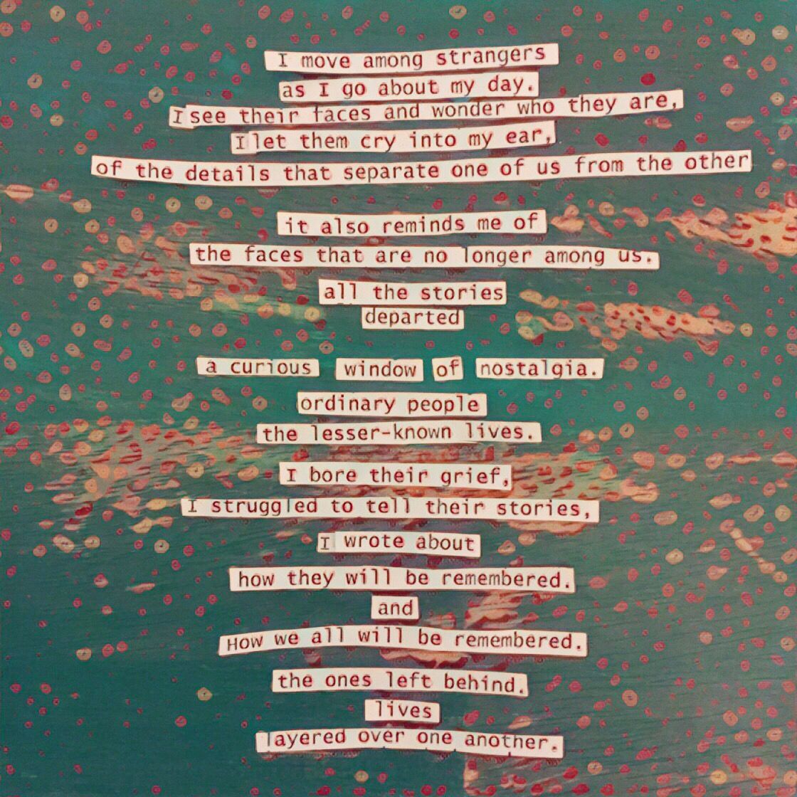 I let them cry into my ear of the details that separate one of us from the other